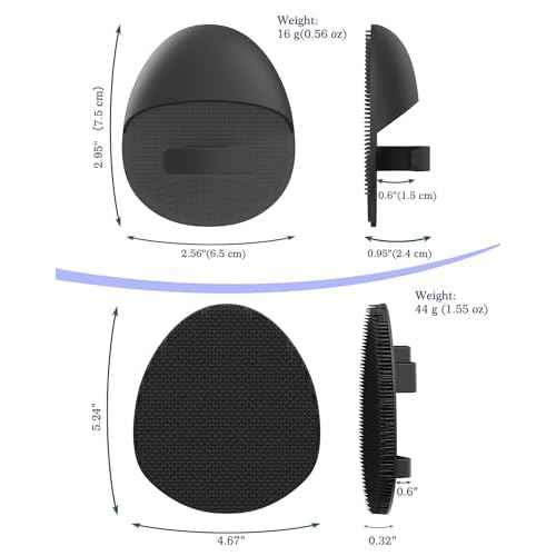 Manmihealth Silicone Back Scrubber (Thick Bristles) & Bath Glove & Face Brush Set(3PCS), Super-Exfoliating & Lathering Body Scrubber, Shower Brush, Face Scrubber Combination, with a Free Hook.(Black)