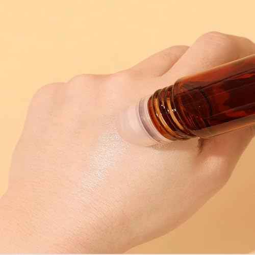 2 Pcs 50ml Amber Glass Roll On Bottles - Empty Refillable Rollerball Containers for DIY Deodorant, Essential Oils, Perfume & Skincare Making (50ml Brown)
