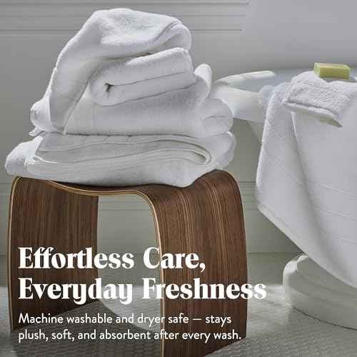 Brooklinen Super-Plush Turkish Cotton Washcloths Set of 2 Cotton, 820 GSM, Highly Absorbent, Machine Washable, Perfect for Home & Bathroom (13" x 13", White)