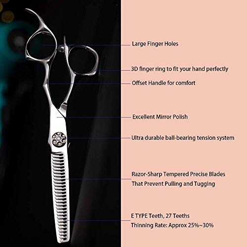 AOLANDUO 6 Inch Professional Hairdressing Scissors -High End AICHI Steel Handcrafted Hair Scissors - Razor Edge/Offset Design/Pro Ergonomic for Salon Stylists Beauticians and Barbers