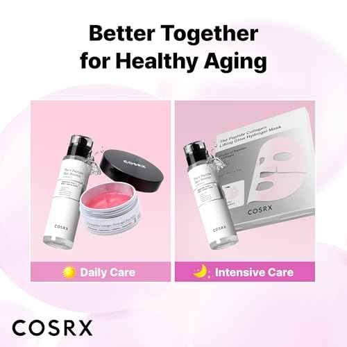 COSRX Pink Peptides Collagen Hydrogel Eye Patch for Puffy Eyes and Dark Circles, Under Eye Mask, 60 Under Eye Patches, Korean Skin Care