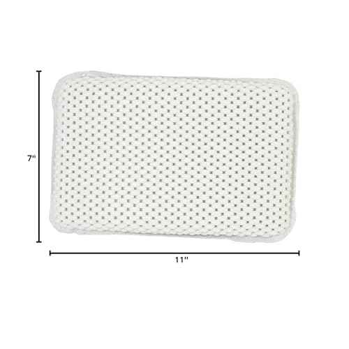 Bath Biss Spa Foam Bath Pillow | Suction Cup | Bathtub | Head and Neck Support | Relaxing Cushion | White