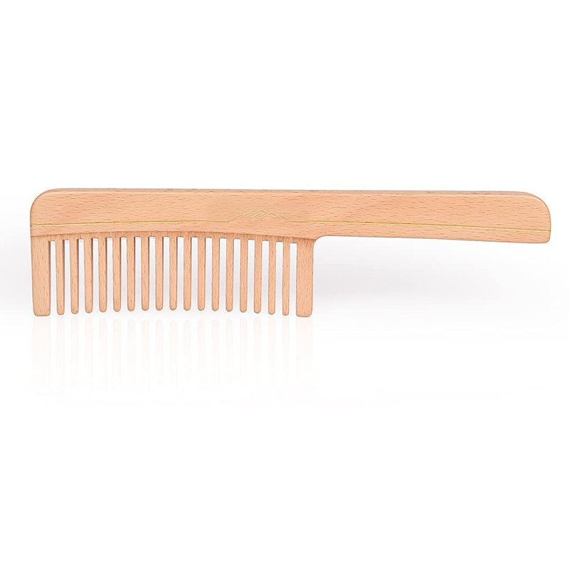 TAN MUJIANG Wood Hair Comb FSC Certified Beech Wood Wide Tooth FSJUM-001