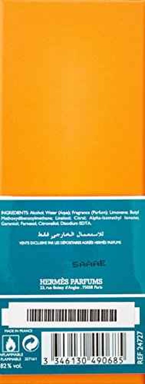 Eau d'Orange Verte by Hermes for Men 3.3 oz Eau de Cologne Spray