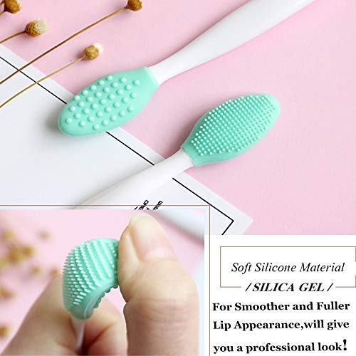 Lip Scrub Brush,Lip Scrubber Exfoliator,Double-Sided Silicone Lip Exfoliating Tool,Gentle Lip Exfoliator Scrubber Brush for Smooth,Soft,Bright,and Healthy Lips(2 PCS)