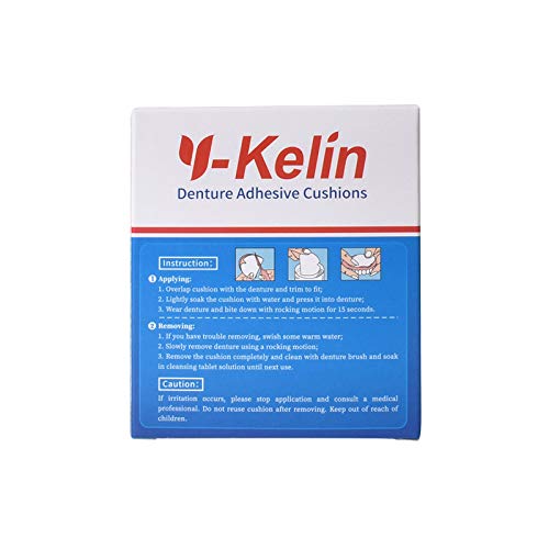 Y-Kelin Denture Adhesive Cushions, Upper Adhesive-Free Denture Pads for Sore Gums, 30 Pads*2 (60 Strips)