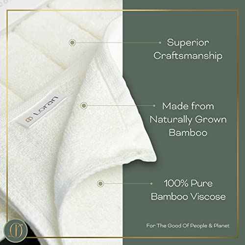 White Washcloths Set of 6 Soft Facial Cloths 10¡± x 10¡± 100% Viscose Derived from Bamboo Spa-Like Feel Silky Face Cloth for Skin Cleansing