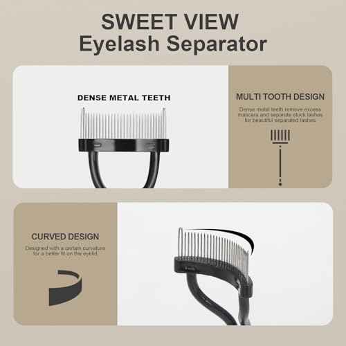 Eyebrow Brush Eyelash Separator Brow Comb & Lash Spoolie Professional Eye Makeup Tools (3 Pieces Set)