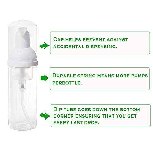 12 Pcs Empty Bottle Travel Soap Bottle | Plastic Foam Dispenser Bottle | Mini Foaming Soap Pump Dispenser for Cleaning, Travel, Cosmetics Packaging (2 oz)