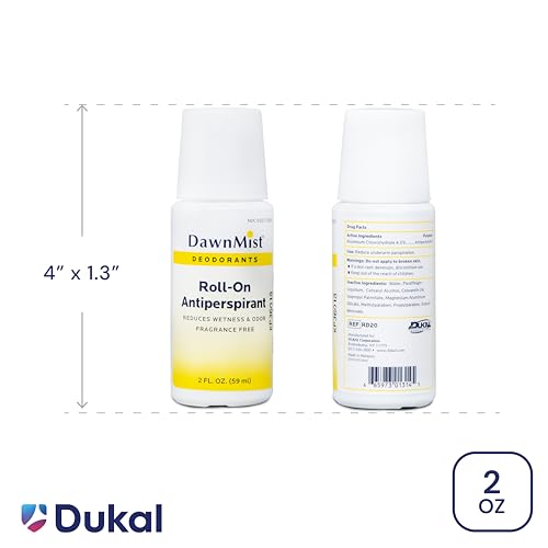 Dukal Dawn Mist Antiperspirant Deodorant, 2 oz., Unscented, Roll-On (Pack of 96) RD20
