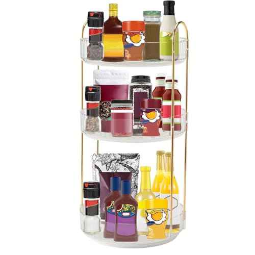 360¡Æ Rotating Makeup Organizer, Bathroom Make Up Spinning Holder Rack, Large Capacity Cosmetics Storage Vanity Shelf Countertop, Fits Cosmetics, Perfume, Skincare, Lipsticks(3 Tiers, Clear)