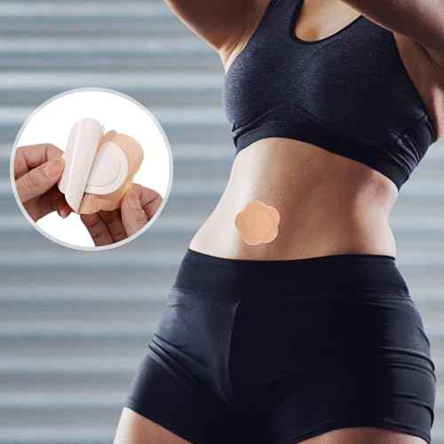 60 Pcs Plum Blossom Castor Oil Pack Wrap for Belly Button, Self-Adhesive Disposable Spunlace Cloth Castor Oil Belly Button Patch with Cotton, Oils Not Included (Skin Color)