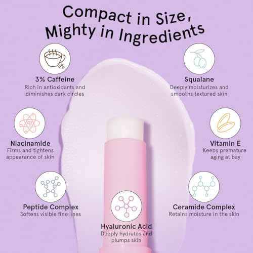 grace & stella Under Eye Brightener Balm Stick - Travel Essentials - Caffeine Eye Cream for Dark Circles, Puffiness, Wrinkles - Vegan Moisturizer Stick with Niacinamide, Hyaluronic Acid (0.13oz/3.5g)