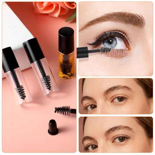 27Pcs Empty Mascara Tube with Eyelash Wand,3ml Mascara Tubes Empty for Castor Oil,Mini Eyelash Cream Container Bottle Eyelash Growth packing Tube,for Home and Travel
