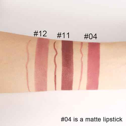 Kaely 2-in-1 Nude Brown Lip Liner & Lipstick Set Kit for Women, Matte Lips Kit with Lip Liner Lip Stains Long Lasting Waterproof 24 Hour Lipstick and Lip Liners Combo Lipliners Pencil Set 12