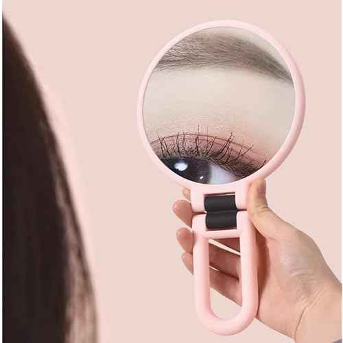 1X 15X Handheld Mirror with Handle for Travel£¬ Magnifying Mirror, Rotation Adjustable Handle, Double Sided Folding, Mirror for Women for Eyes Makeup Travel Table Desk Shaving