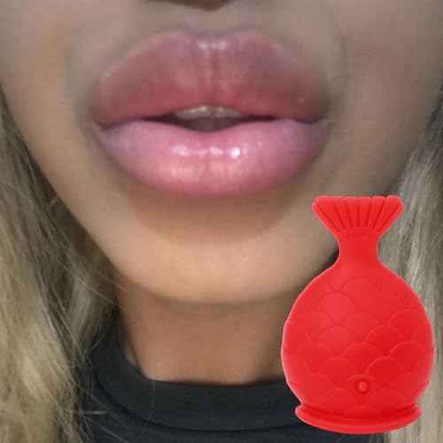 Generic Lip Enhancer Plumper Device,lip plumper device,fish lip plumper,Natural Pout Mouth Beauty Tool With Fish Design,Silicone Filler Plumper For Sexy Mouth, Natural Pout For Girls And Women, Red
