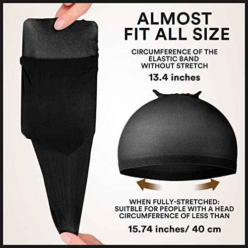 Teenitor Wig Cap,Black Wig Cap 20 Pieces Wig Caps, Black Stocking Caps, Stretchy Nylon Wig Stocking Caps for Women