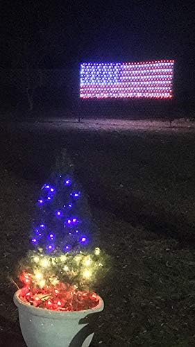YULIANG LED American Flag Lights,6.5ft*3.2ft Waterproof Led Flag Net Light Outdoor for 4th of July Decorations,Independence Day,Memorial Day, Festival, Garden,Outdoor Christmas Decoration