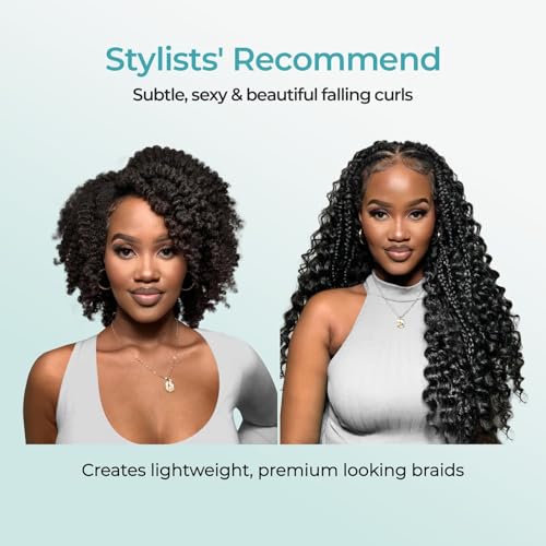 Boho Braids Human Hair for Bohemian Knotless Braids Braiding Hair for First-Timers Wet and Wavy Deep Wave Bulk 2 Bundles 100g 26 Inch Natural Black - Easy to Install for Salon/Home/Beginners