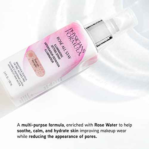 Physicians Formula Ros? All Stay Illuminating Setting Spray For Makeup, Oil-Free, Alcohol-Free, Antioxidants | Dermatologist Tested, Clinicially Tested