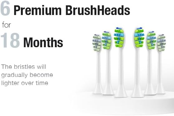 7AM2M Ultrasonic Electric Toothbrush with 6 Brush Heads for Adults&Kids, Type C Charging, One Charge for 120 Days, 5 Modes&40000VPM Powered Toothbrush, 5 Minutes Built in Smart Timer (Light Blue)