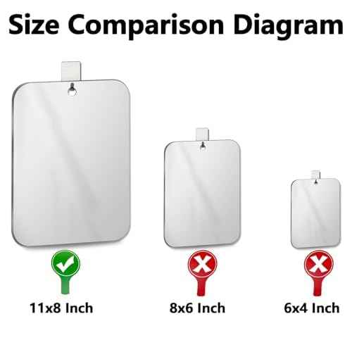 2 Pack Shatterproof Plastic Shower Mirror for Shaving, (Larger 11x7 in) Small Wall Mirror for Camping, Unbreakable Travel Shaving Mirrors for Shower, Outdoor Plastic Mirrors for Shave(Not Fogless)