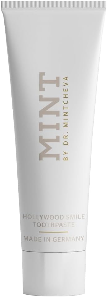 Mint Hollywood Smile Toothpaste (85 ml) - Innovative 2-Phase Formula with Whitening Booster - Fluoride-Free - MPT1 Ultra Polish Technology with Perlite - Pap Technology for Gentle Whitening - Vegan