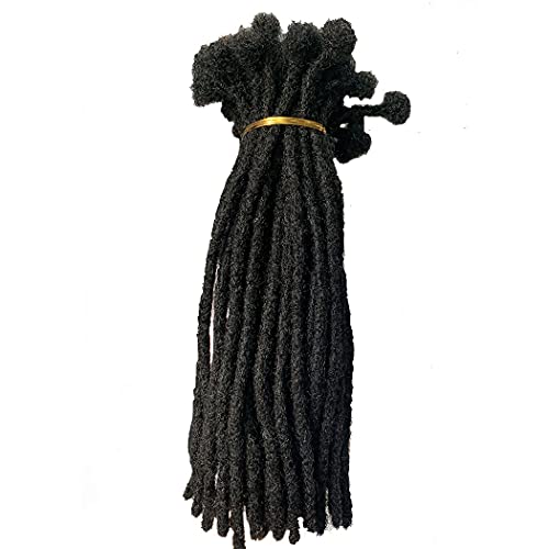 BESHINNAAUL Human Hair Handmade Permanent Dreadlocks Natural Black #1B Locs extension Small Size(diameter 0.4cm) 12inch 40 Strands/Pack