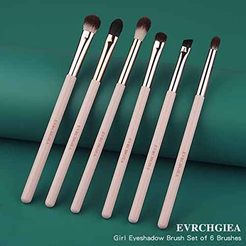 Eye Makeup Brush Set, 6 Pcs Professional Blending Eyeshadow Makeup Brushes for Concealer Eyebrows Eyeliner, Soft Hairs & Wood Handle