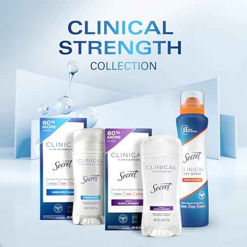 Secret Clinical Strength Antiperspirant Deodorant for Women, 3X Stress Protection, 72hr Sweat & Odor Protection, PH Balancing Minerals, Invisible Solid, Completely Clean Scent, 0.5 oz (Pack of 24)