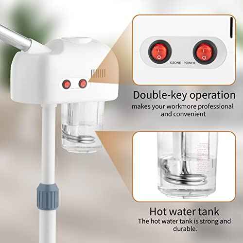 Winado 2 in 1 Facial Steamer with 5X Magnification Light, Deep Cleaning for Personal Skin Care, Beautician Steamer Professional Humidifier Facial Spa Mist Steam for Home & Beauty Salon, White