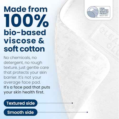 Clean Skin Club Clean©÷ Pads 2.0 [New & Improved Edges] Guaranteed Not to Shed & Tear Face Pads, Unique Triple Layers, Textured & Ultra Soft Side, Organic Disposable Cotton, Pair with Makeup Remover