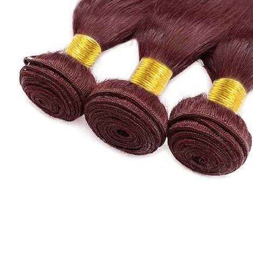 Habiliana Human Hair Bundles 18 20 22 Inch Burgundy 99J Straight Bundles Human Hair 100% Unprocessed Soft Sewn In with Double Drown Weft for Black Women