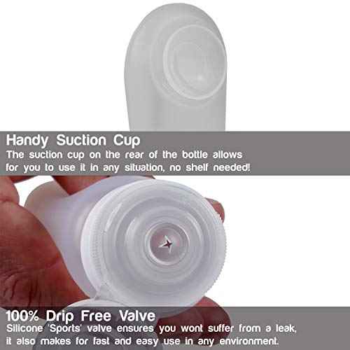LiquiSnugs Premium - 100% Guaranteed Leak Proof Silicone Travel Bottles For Toiletries - TSA Approved Container. Premium Range Travel Shampoo Bottles with Suction Cups and Adjustable Labels