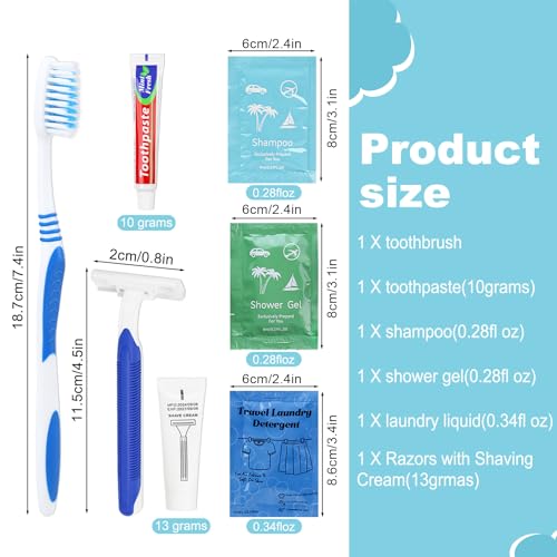 Bulk Hygiene Kits Travel Size Toiletries,Homeless Kit for Homeless,Toiletry Kits Homeless Bulk for Women,Men,Travel,Charity and Hotel100