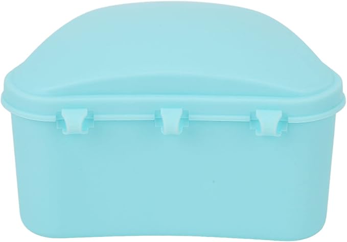 Trapezoid Retainer Case, Mouth Guard Cases, Denture Case Partial Tooth Case Denture Box Denture Storage Boxes, Travel Portable Denture Bath Box for Home Office Blue