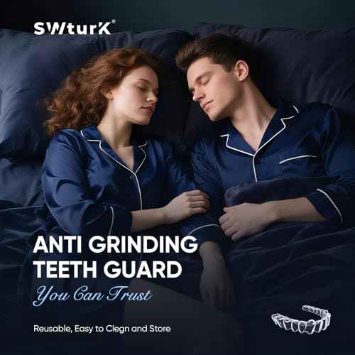 Mouth Guard for Clenching Teeth at Night, Mouth Guard for Grinding Teeth at Night, Comfortable & Reusable Adult Teeth Grinding Mouthguards for Sleeping, Includes 4pcs & 1 Travel Case