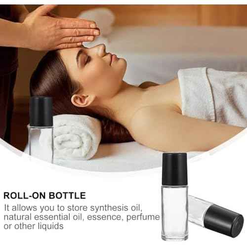 2Pcs Black Clear Empty Glass Essential Oil Roller Bottles Vials Containers Refillable Roll-on Bottles with Refillable Containers Tools and Accessories (30ML)