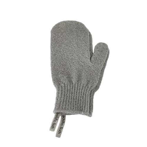 Scrub Gloves - Exfoliating Shower Mitts - Washable - Face and Body - for Men and Women (6 Pairs Bone)
