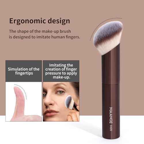 MAANGE 20 Pcs Makeup Brushes with Gift Box, Double-End Multi-functional Makeup Brushes for Blending Liquid Powder Concealer Cream Blush Buffe,CoffeeBrown