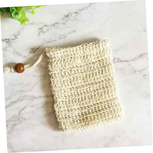 GALPADA 4pcs Cotton Linen Soap Storage Bags Drawstring Foaming Net Pouches for Home and Travel for Facial Cleansing and Bubble Making