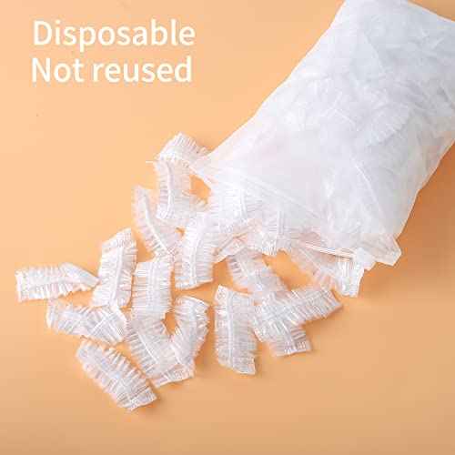 200 Pack Shower, Bathing,Ear Covers Clear Disposable Ear Protectors Waterproof Ear Covers for Hair Dye,Waterproof Plastic Ear Shower Caps
