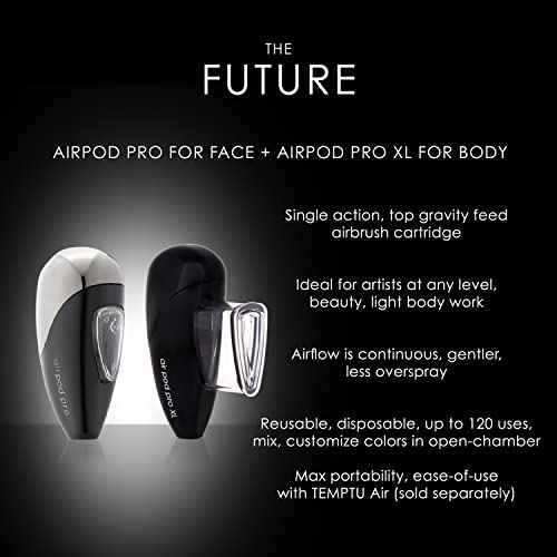 TEMPTU Airpod Pro - Reusable, Refillable, Makeup Cartridge For Custom Blending & Mixing Colors ? Premium, Professional Airbrush Makeup Accessories - Professional Airbrush Equipment