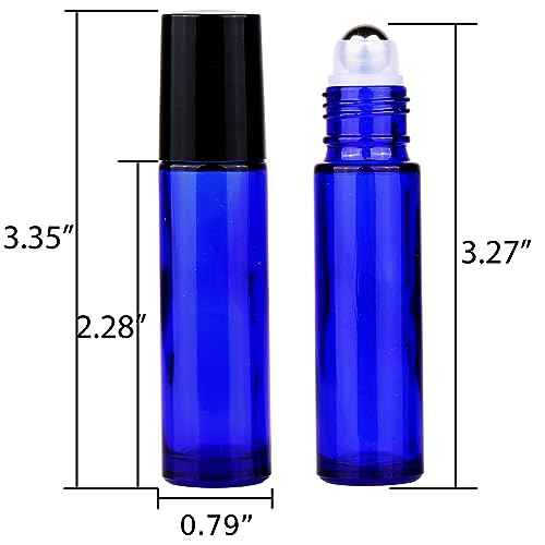 inice 12 Pack Essential Oil Roller Bottles 10ml Cobalt Blue Glass Bottles Stainless Steel Roll On Ball for Daily Care