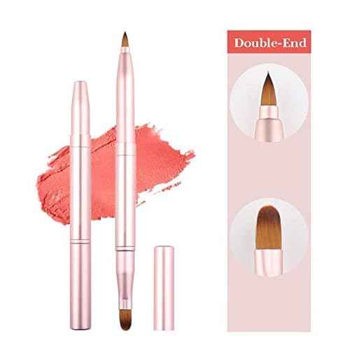 Exquisite Professional Lip Brush Applicators-Retractable Lipstick Brushes- Lipstick Gloss Makeup Brush Tool For Women and Girls (Two-Head)