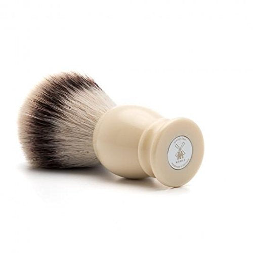 MÜHLE Classic Large Faux Ivory Silvertip Fiber Shaving Brush - Synthetic Luxury Shave Brush for Men, Rich Lather