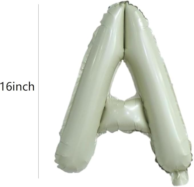 Letter Balloons 16 Inch Mylar Foil Alphabet Balloon Letter A-Z Cream White Balloons Set for Wedding Birthday Party Decoration Banner 26pcs