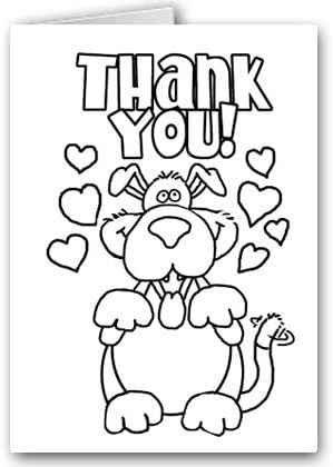 Stonehouse Collection | Kids Thank You Dog Color-In Card | Fun and Creative Thank You Card for Kids (Thank You Dog)
