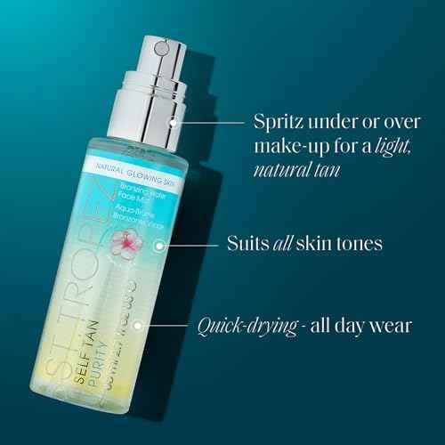 St. Tropez Self Tan Purity Face Mist, Natural Sunkissed Glow Face Tan with Hyaluronic Acid & Antioxidants, Vegan, Natural & Cruelty Free Face Care, 2.7 Fl Oz